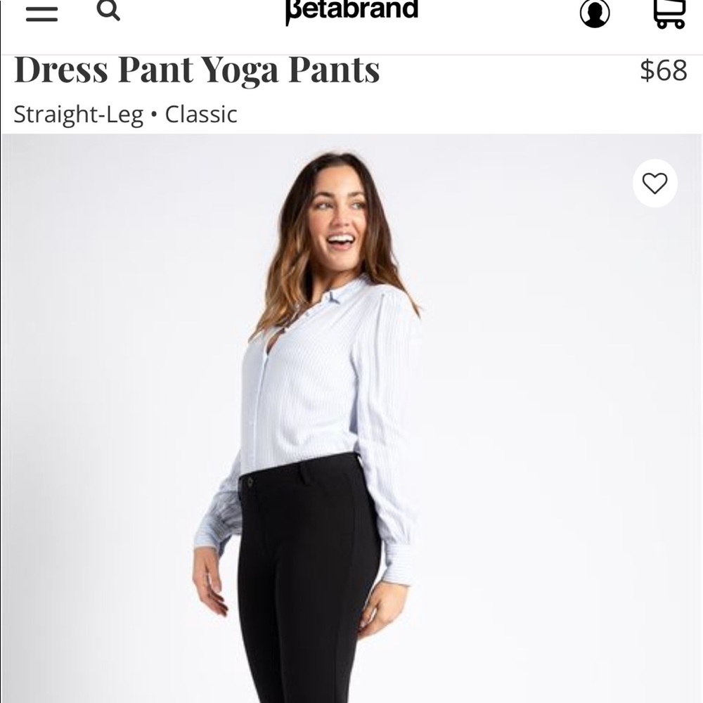 Betabrand Classic straight leg pant